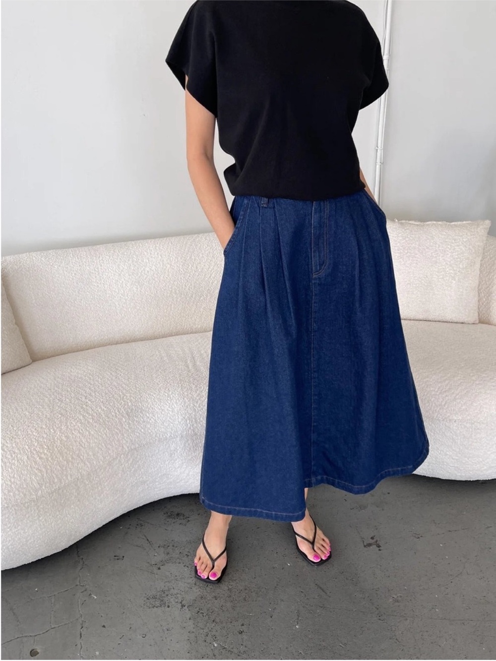 Le Bon Shoppe Farm Girl Raw Denim Skirt Size Small - Picture 4 of 7